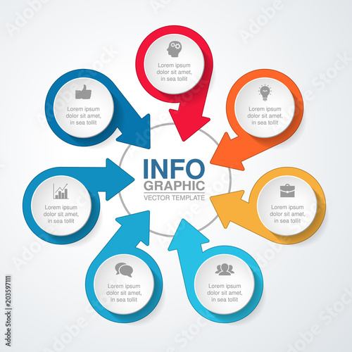 Vector infographic template for diagram, graph, presentation, chart, business concept with 7 options.