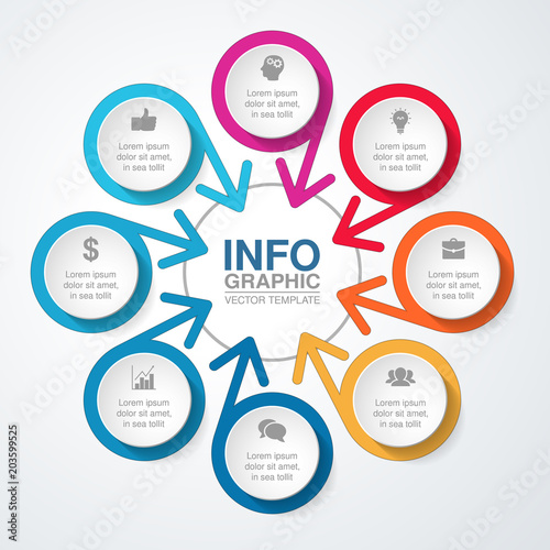Vector infographic template for diagram, graph, presentation, chart, business concept with 8 options.
