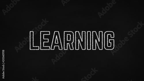 Learning text on chalkboard concept
