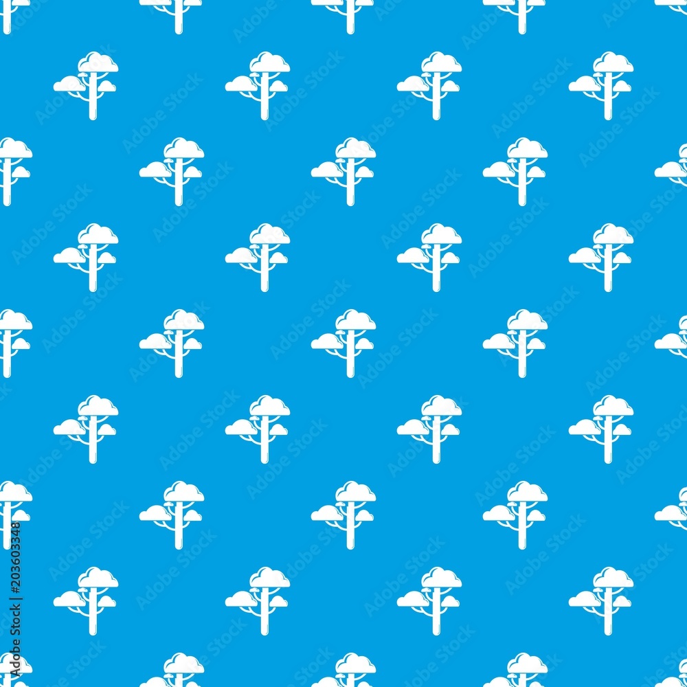 Fototapeta premium Cloud tree pattern vector seamless blue repeat for any use