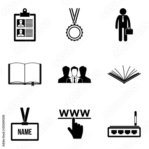 Imitator icons set. Simple set of 9 imitator vector icons for web isolated on white background