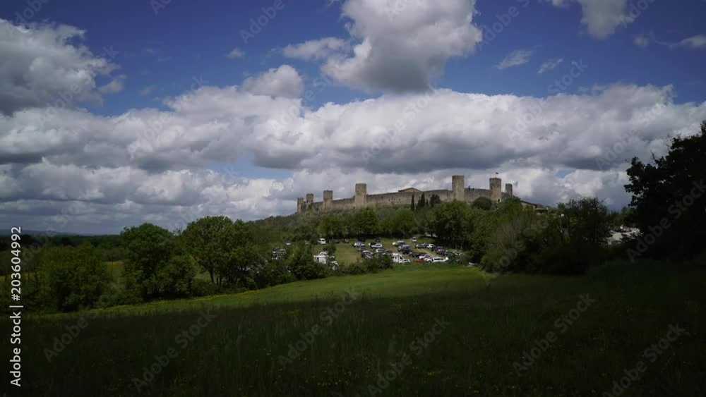 Time lapse of a beautiful castle Monteriggioni in Tuscany, Italy Time lapse of a beautiful castle Monteriggioni in Tuscany, Italy