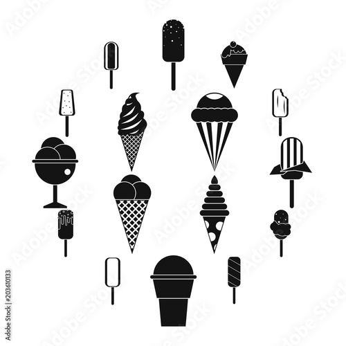 Ice cream icons set in simple style for any design