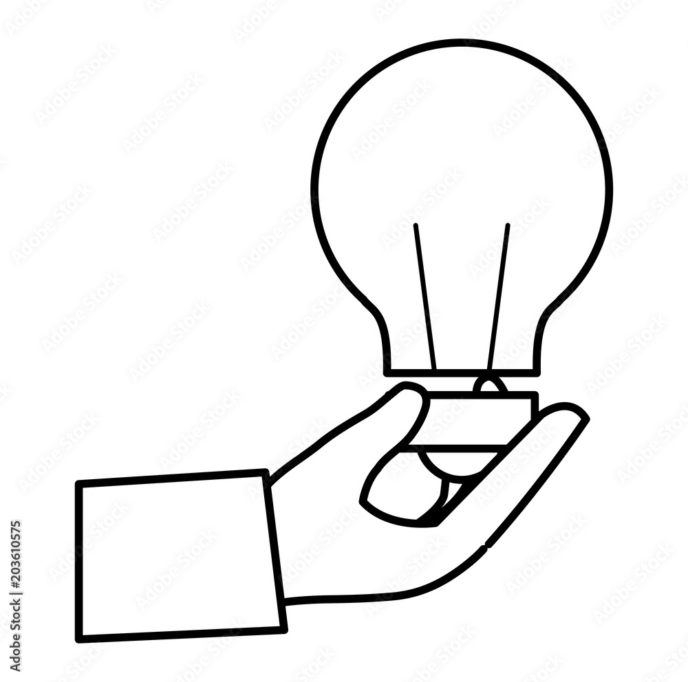 hand lifting bulb light vector illustration design hand lifting bulb light vector illustration design