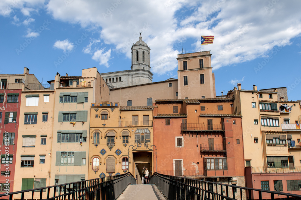 The beautiful colors of Girona in Catalonia, Spain.