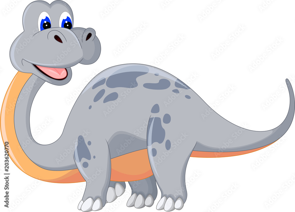 cute brontosaurs cartoon posing with smile and look face cute brontosaurs cartoon posing with smile and look face