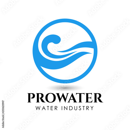 water industry logo and icon design template. flowing water logo design