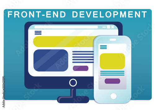 Front-end development. Web-design. vector illustration