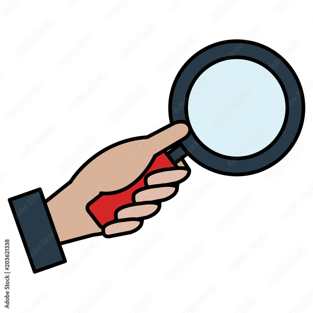 hand human with magnifying glass isolated icon vector illustration design hand human with magnifying glass isolated icon vector illustration design