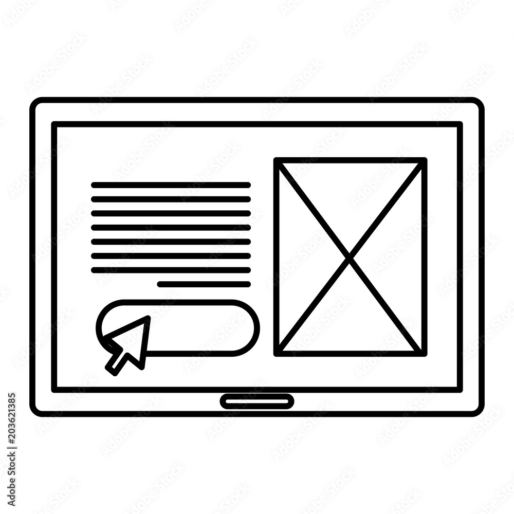 tablet with arrow cursor vector illustration design tablet with arrow cursor vector illustration design