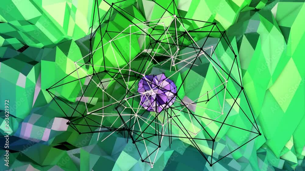 4k low poly background animation in loop. Seamless 3d animation as ...