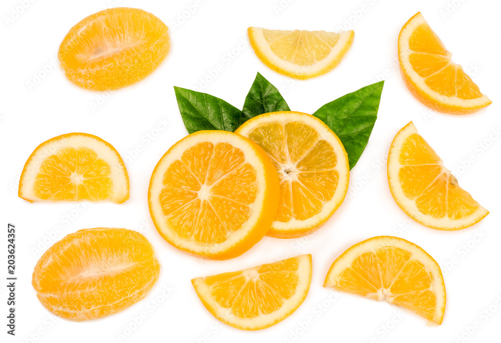 Slices of lemon isolated on white background Slices of lemon isolated on white background