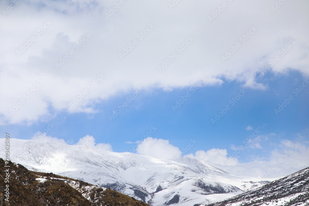 Snow mountain and scenery in Tibet