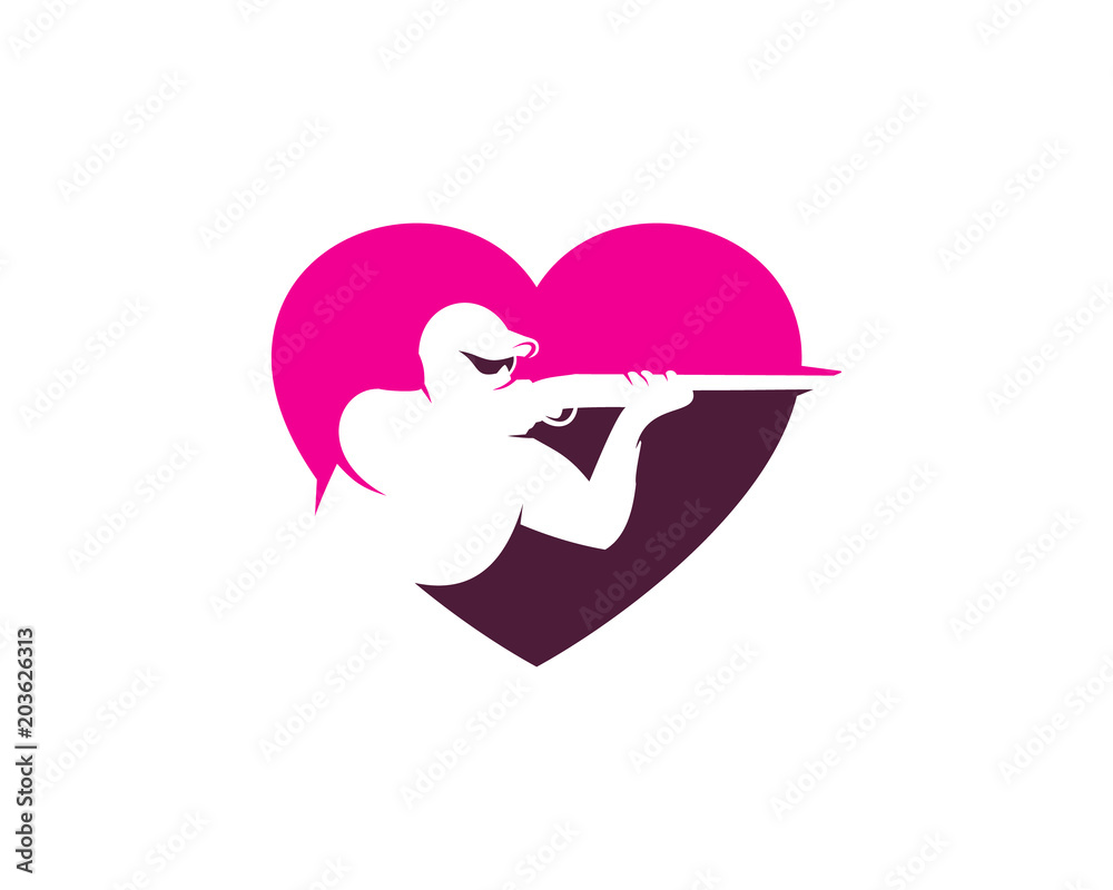 Love Hunting Logo Icon Design Element Love Hunting Logo Icon Design Element