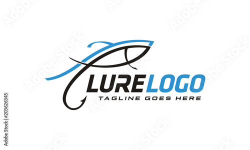 Bait Lure Fish Hook Fishing Angler logo design inspiration