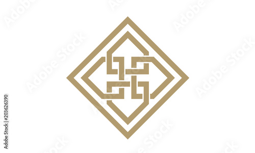 Elegant Golden Ornament Pattern Square Gold Luxury Vector