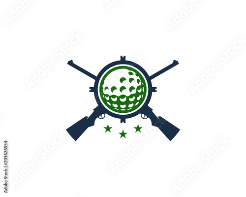 Golf Hunting Logo Icon Design Element