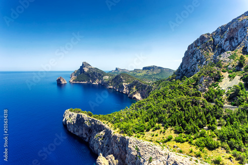 View of beautiful Formentor peninsula in the north of Mallorca island, Spain