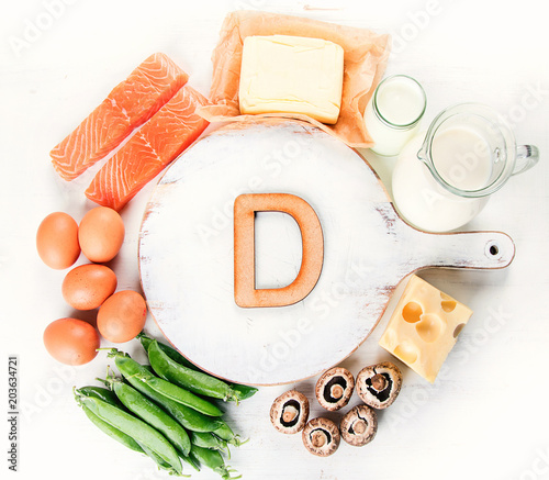 Natural foods rich in vitamin D photo