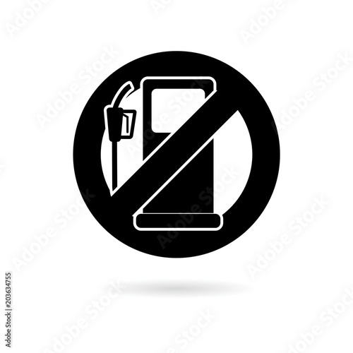 No Gas Sign, No fuel warning sign icon