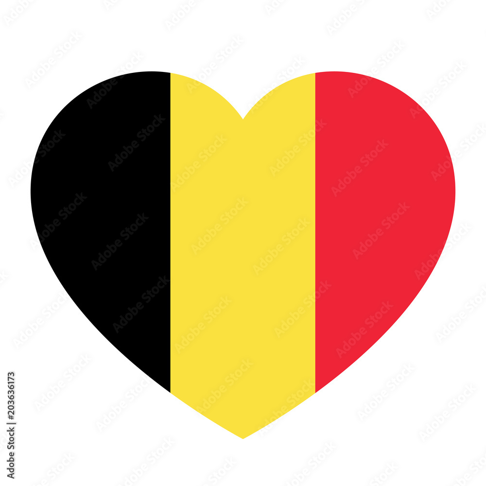 Icon heart symbol of love on the background national flag state Belgium. Vector illustration. Icon heart symbol of love on the background national flag state Belgium. Vector illustration.