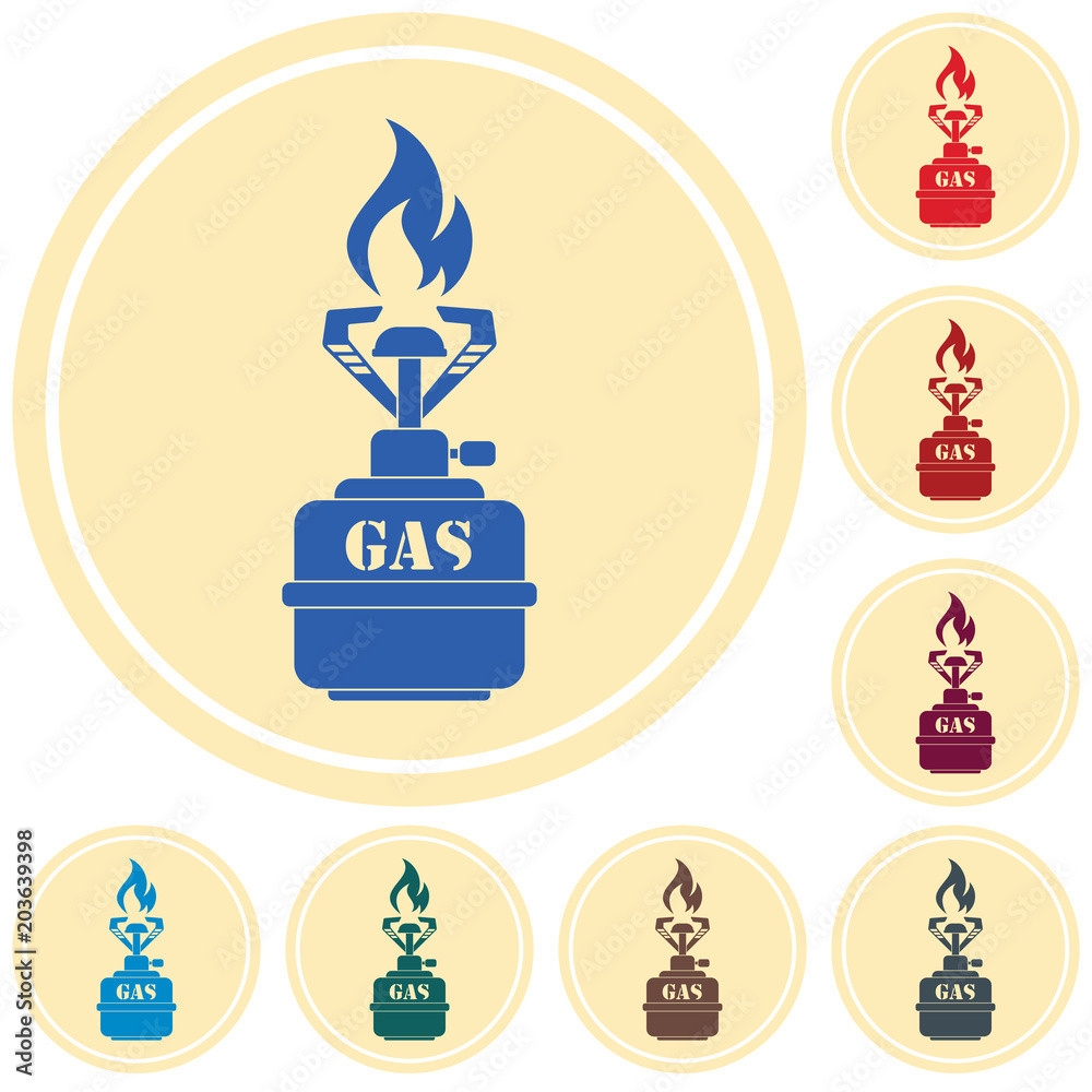 Camping stove icon vector