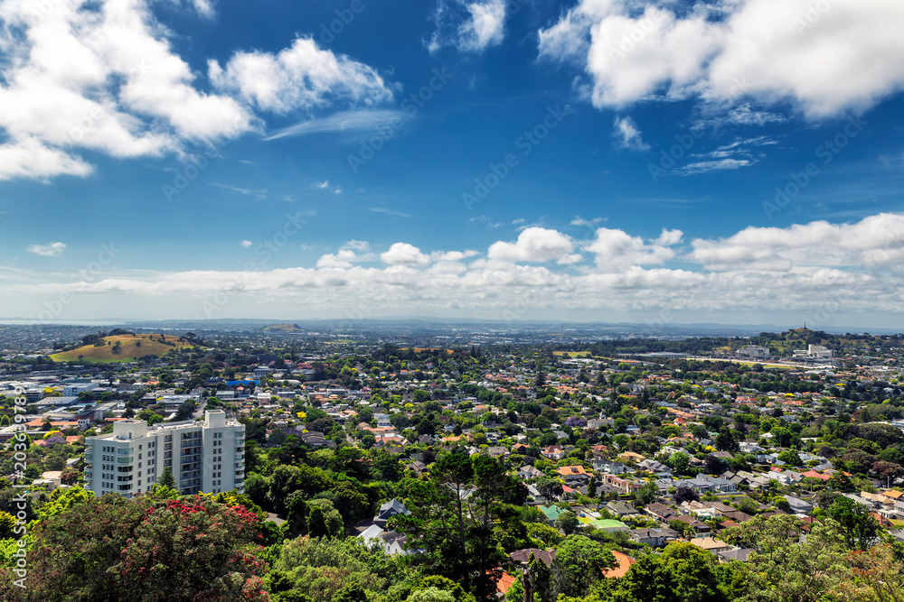 Auckland suburbs view from Mount Eden