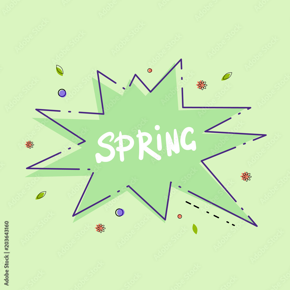 Spring  green banner.  Vector illustration.