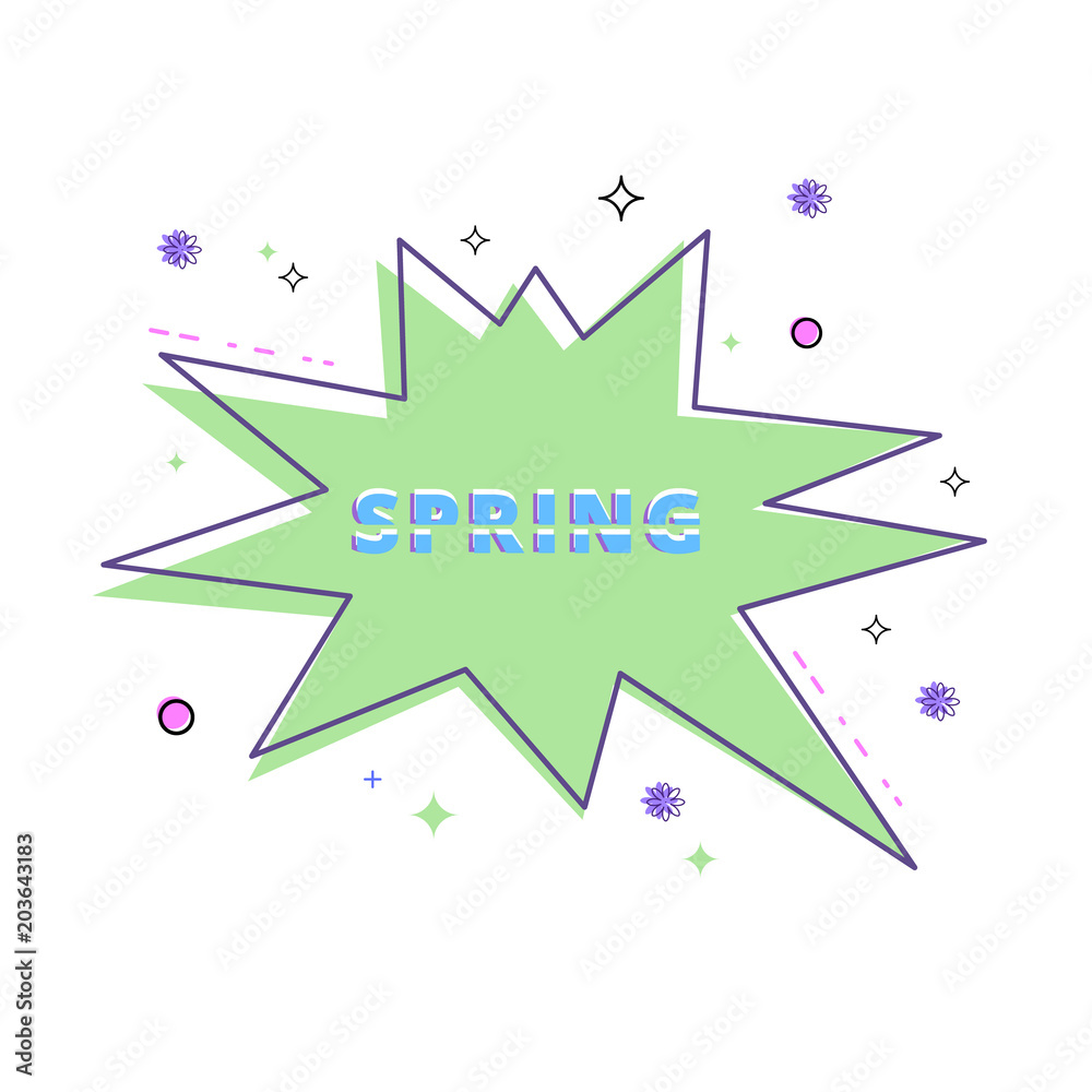 Spring Lettering on geometric banner. Vector illustration. Spring Lettering on geometric banner. Vector illustration.
