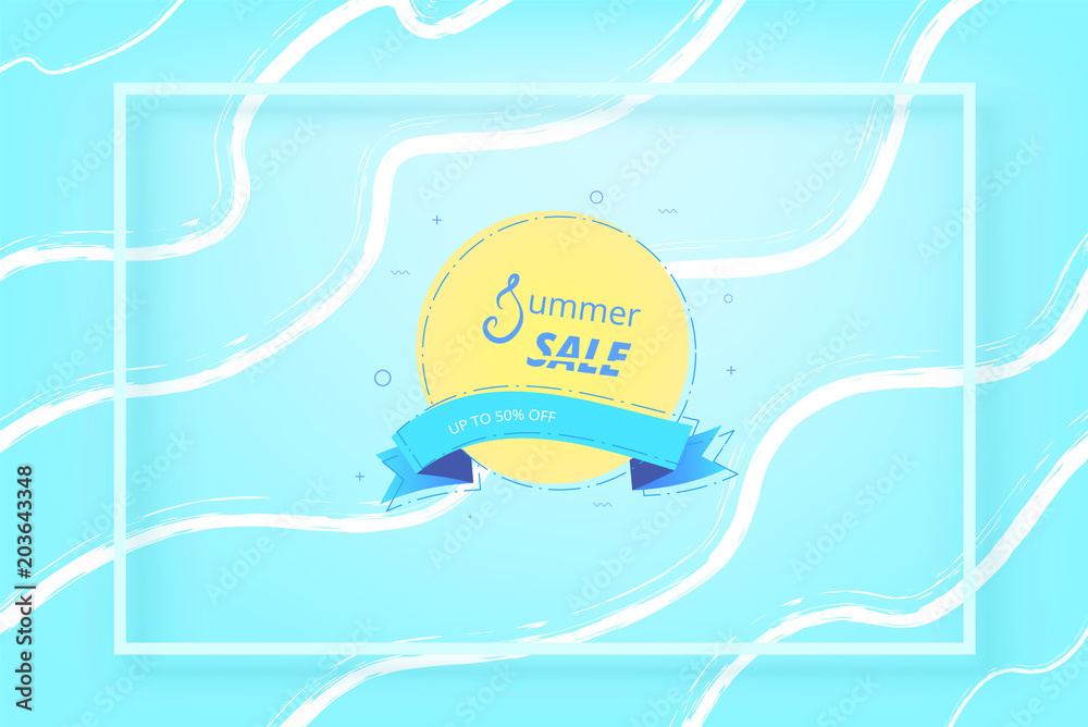 Summer Sale card. Vector Illustration.