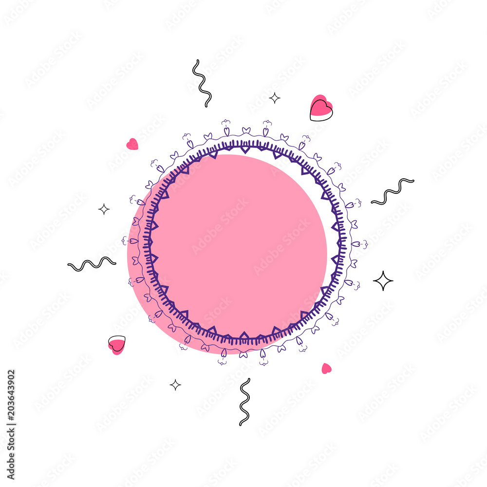 Round frame with decoration. Vector illustration. Round frame with decoration. Vector illustration.