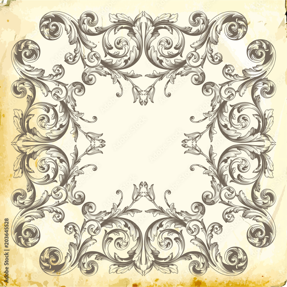 Vector baroque of vintage elements for design. 