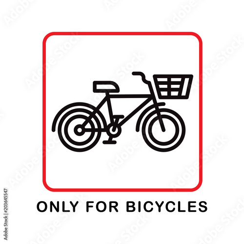 Street bicycle lane symbol. Poster. Vector. 