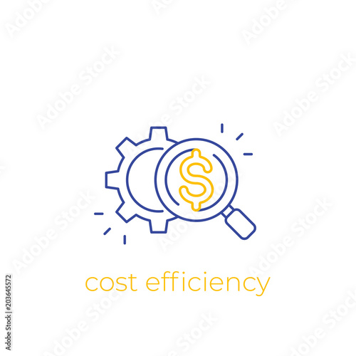 cost efficiency, vector linear icon