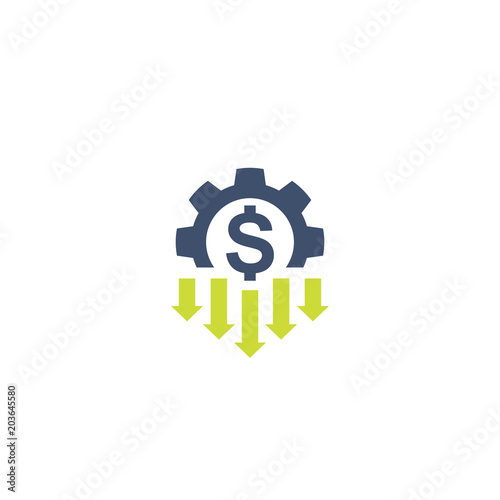 cost reduction icon on white