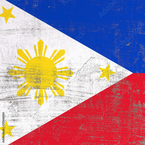 scratched Philippines flag