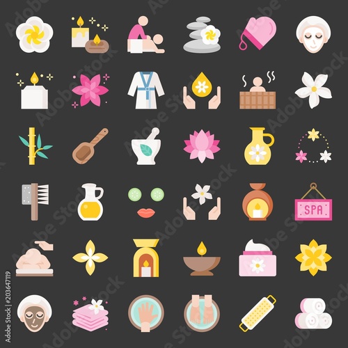 Wellness Spa and sauna elements, flat design icon