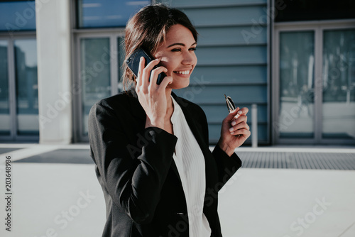 Young business woman portrait set outdoor