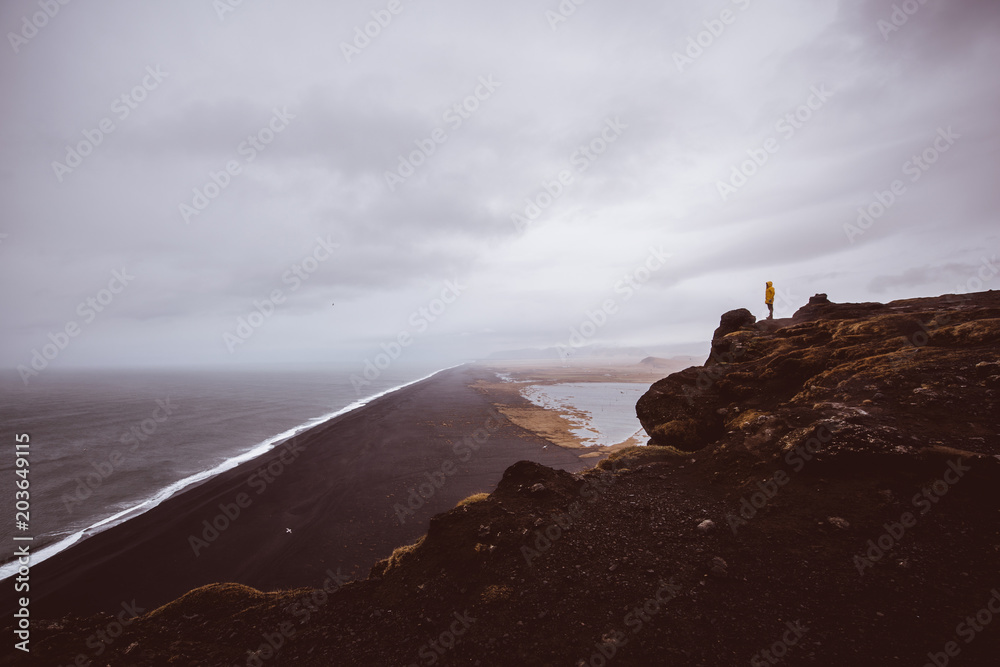 Explorer on the icelandic tour, traveling across iceland discovering natural destinations