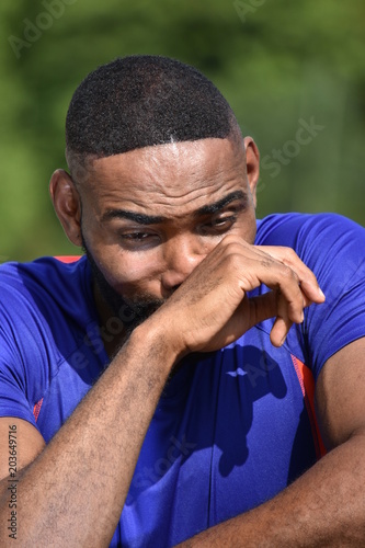 Sad Male Athlete