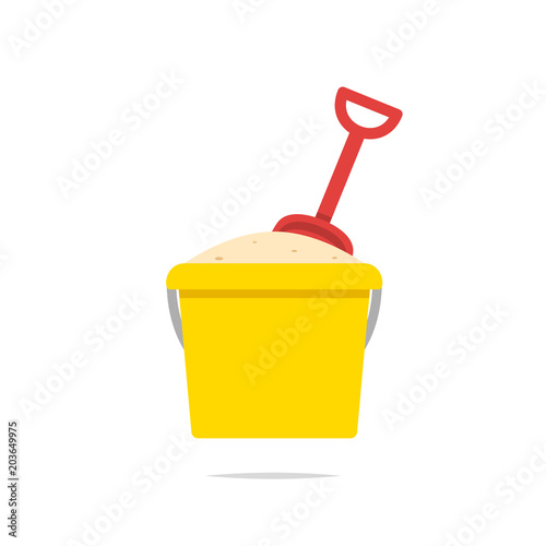 Sand bucket toy vector isolated