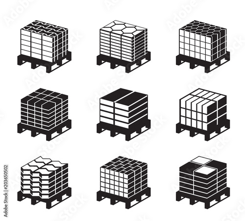 Different kinds of pavement tiles - vector illustrator