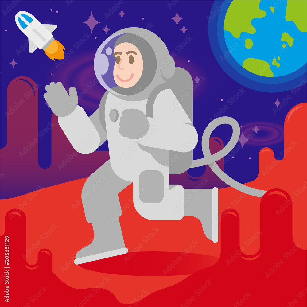 Fototapeta premium Happy astronaut on mars 
