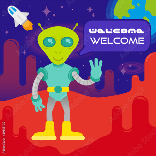 Cute alien on mars 
