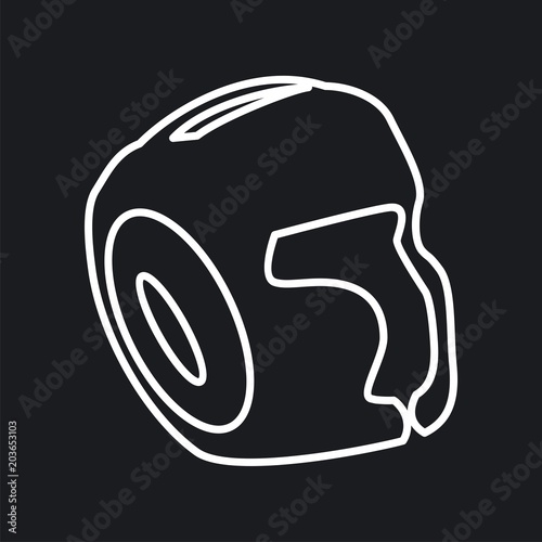 Vector illustration boxing helmet icon