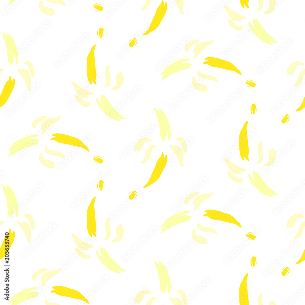Abstract banana silhouette sketches seamless vector pattern.