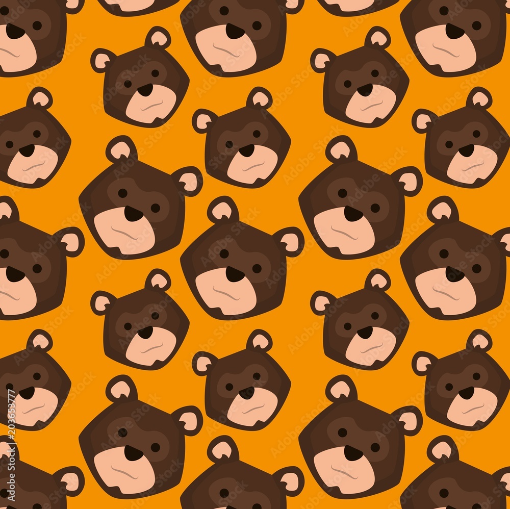 grizzly bear heads pattern background vector illustration design grizzly bear heads pattern background vector illustration design