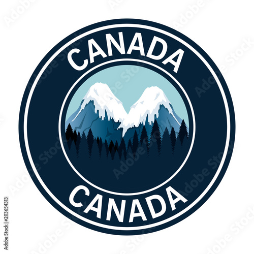canadian landscape scene icon vector illustration design