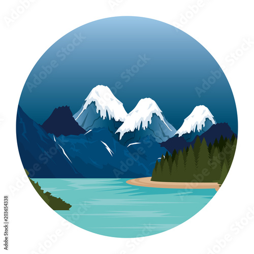 canadian landscape scene icon vector illustration design