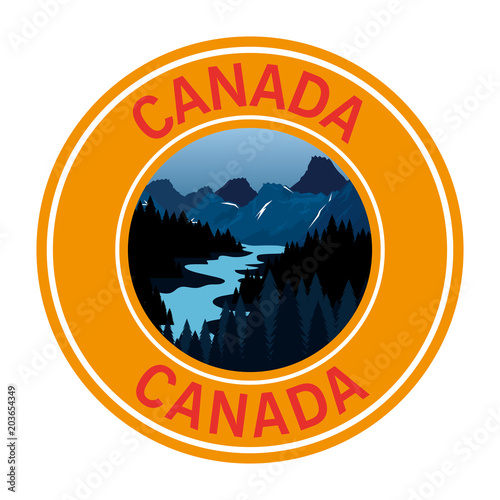 canadian landscape scene icon vector illustration design